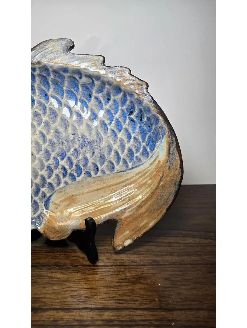 Handmade Ceramic Fish-Shaped Serving Platter Decorative Plate